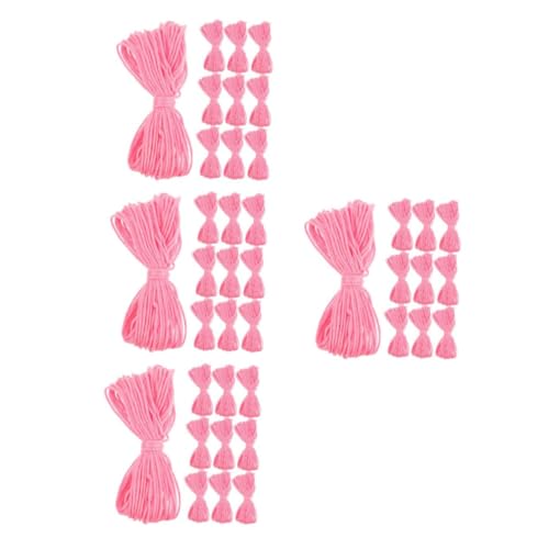 DIYEAH 4 Sätze Handgefertigter Wottwäschefaden Europäische Kissen Mini-dekoration Miniatur-zubehör Strickfaden Sticksets Für Erwachsene Stickfadengarnfaden Baumwollfaden Rosa 10 Rollen*4 von DIYEAH