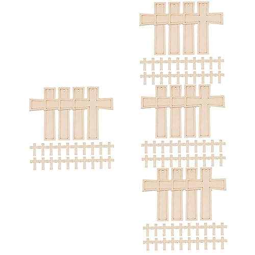 DIYEAH 4 Sätze Holz Kreuzen Pastell Tablette Planke Füllstoffe Band Bastelset Basteln Für Weihnatsdeko Materialien Für Diy-anhänger Wandbehang Aus Holz Bambus 24 Stück * 4 von DIYEAH