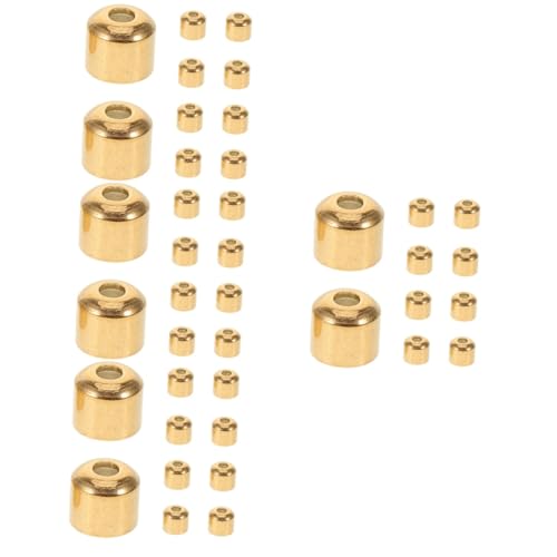 DIYEAH 4 Sätze Hutkopfzubehör Kordelstopper Knebel Für Zugbänder Perlenbrett Schnur Endet Spanner Gesteckt Metall Verschluss Kordelkappe Seilverbinder Rostfreier Stahl Golden 10 Stück * 4 von DIYEAH