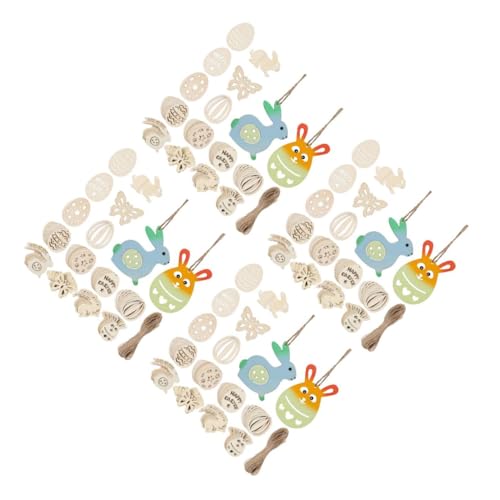 DIYEAH 4 Sätze Kaninchen- Bastelideen Bastelmaterial Holzbausatz Leer Ornamente Zum Bemalen Unvollendete Ausschnitte Schmetterlingsausschnitte Pappel Khaki 80 Stück * 4 von DIYEAH