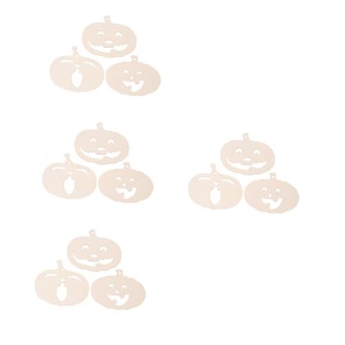 DIYEAH 4 Sätze Kürbis-chips Halloween Kürbis Halloween Pumpkin Schminkschablonen Für Halloween-ornamente-schablone Basteln Bastelset Anhänger Aus Holz Holzschnitzerei 3 Stück * 4 von DIYEAH