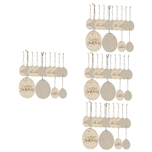 DIYEAH 4 Sätze Ostern Holzspäne Ei Geschenkidee Ostern Ostergeschenkideen Diy Ostern Dekoration Tischdeko Ostern Osterschmuck Dekorationen Für Die Osterparty Khaki 20 Stück * 4 von DIYEAH