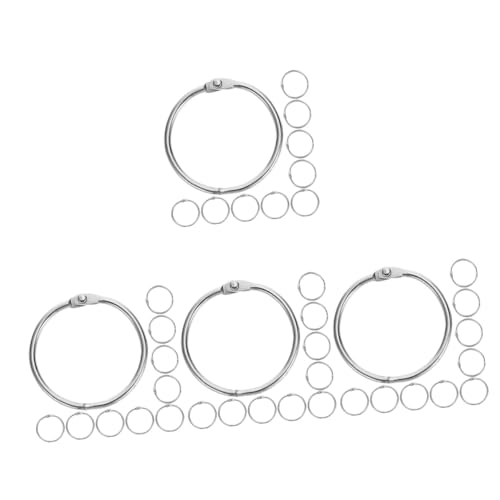 DIYEAH 4 Sätze Ringbuch-ring Verschluss Ringe Schlüsselband Schlüsseldrahtseil Schlüsselhaken Draht Schlüssel Ordnertrenner Silberkette Schlüsselketten Metall Silver 20 Stück * 4 von DIYEAH