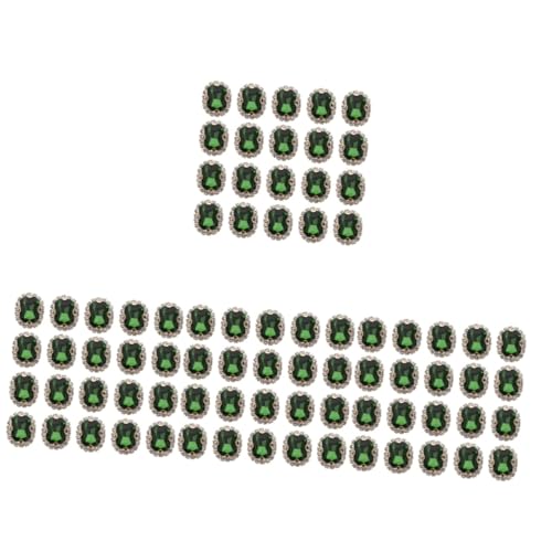 DIYEAH 4 Sätze Schlichtes Design Mit Strasssteinen Bastelzeug Rhinestones Dekorationsmaterial Beschläge Zarte Kleine Strasssteine Dekorative Kleidung Strass Kupfer Green 20 Stück * 4 von DIYEAH