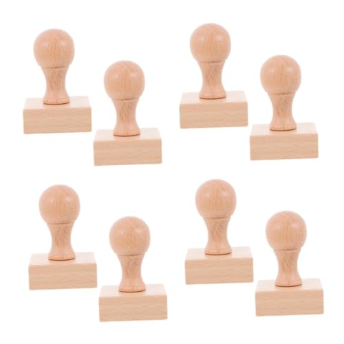 DIYEAH 4 Sätze Stempel Für Kinder Holz Stempel Holzblock Stempel Stempelwerkzeug Diy Bastel Holzstempel Briefmarken Für Den Unterricht Kreative Bastelstempel Hölzern Beige 2 Stück * 4 von DIYEAH