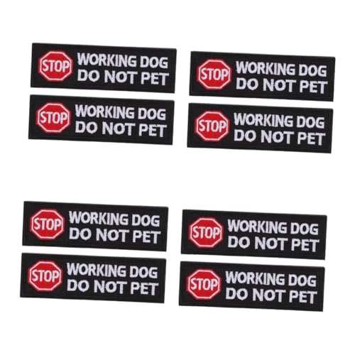 DIYEAH 4 Sätze Stickaufnäher Für Haustiertransporter Hundegeschirr Patch Sanitäter-patch Kein Sprechender Patch Aufnäher Für Hundegeschirr Kabelbaumetikett Black Polyester 2 Stück * 4 von DIYEAH