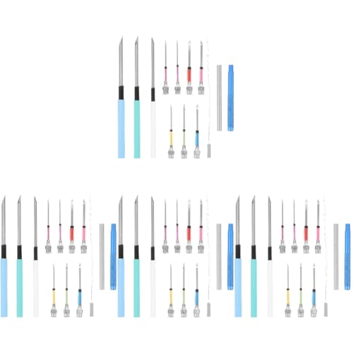 DIYEAH 4 Sätze Stickwerkzeuge Nadeln Stickmaschine Stanzrahmen Nähen Stickerei Stickrahmen Reifen Perlen Stanznadelwerkzeuge Nähgarn Schlag-kit Häkelset Einfädler Bausatz Metall von DIYEAH