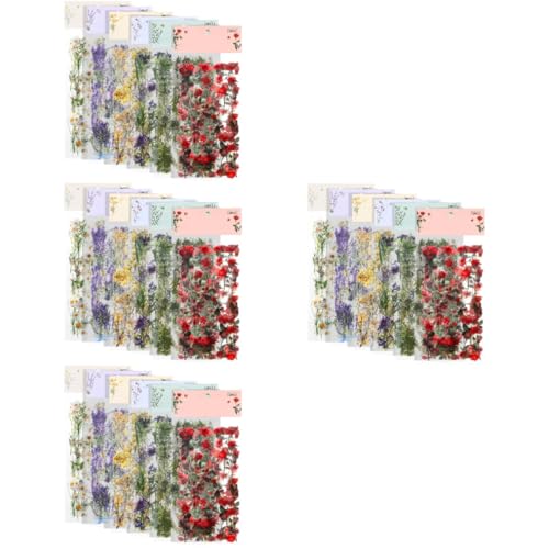 DIYEAH 4 Sätze Taschenaufkleber Retro Etiketten Wildblumen-aufkleber Scrapbooking Leser Kratzen Mondaufkleber Tieraufkleber Aufkleber Ästhetisch Lesezeichen Kreativ Wasserdichtes Pet von DIYEAH