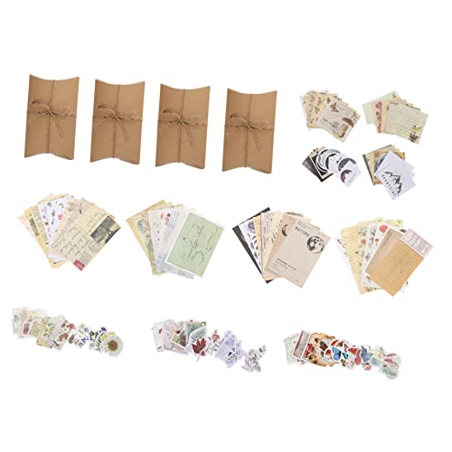 DIYEAH 4 Sätze Taschenmaterialpaket Aufkleber Ästhetisch Retro-aufkleber Müll Sammelalbum Schrott Vintage-tagebuchzubehör Buchaufkleber Band Bastelaufkleber Für Sammelalben Papier von DIYEAH