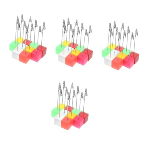 DIYEAH 4 Sätze Tisch Bildhalter Foto Clip Taker Büroklammer Schlüsselband Kartenhalter Ausstellungsständer Teller Fotohalter Visitenkartenhalter Transparentes Schild 10 Stück * 4 von DIYEAH