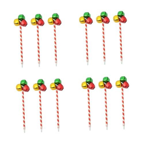 DIYEAH 4 Sätze Weihnachtsglockenstift Weihnachtsstifte Groß Schreibwaren Für Den Weihnachtsurlaub Weihnachtsfarbene Kugelschreiber Weihnachts-schreibgelschreiber Metall 3 Stück * 4 von DIYEAH