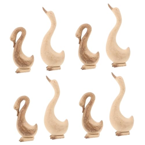 DIYEAH 4 Sätze Weiße Embryo-gans-ornamente Graffiti-kunsthandwerk Kinder Diy Zubehör Schreibtischdekorationen Diy & Handwerk Gans-statue Gans Ornament Diy Liefert Holz 2 Stück * 4 von DIYEAH