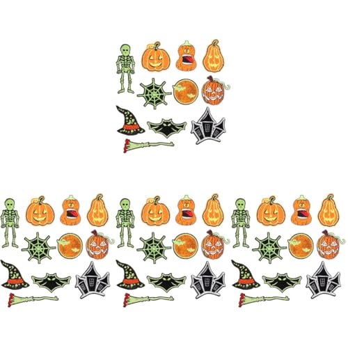 DIYEAH 4 Sätze halloween dekoration halloween decoration sossenbesen ziernieten Halloween Applikation Patch Buchstaben aus Stoff Reparatur Multifunktions-Kleiderflicken Flecken Polyester von DIYEAH