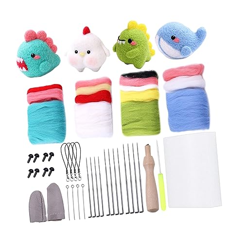 DIYEAH 4 Satz Spaß Machen bastel Set für basteln Set Filzwerkzeug nadelfilz Set filztiere Cartoon Hund Aschenbecher Requisitenglas Zubehör Gel DIY-Puppenbausatz Wollfilzset gefühlt von DIYEAH