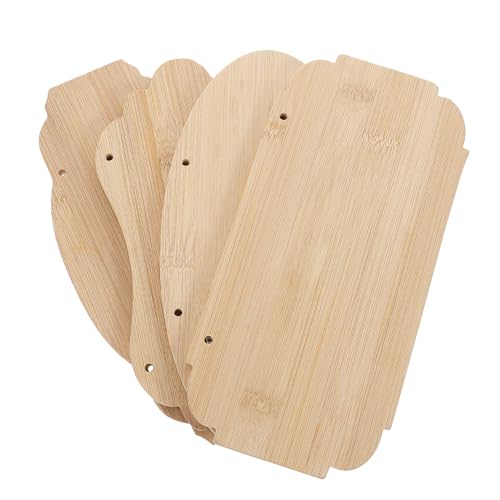 DIYEAH 4 Stück Bambus-Holz-Leeranhänger zum Aufhängen unfertiger Türhänger Wandkunst-Dekoration Holzschilder für Heimdekoration Holzschilder für Cafés hängendes Holzschild DIY Holztafel von DIYEAH