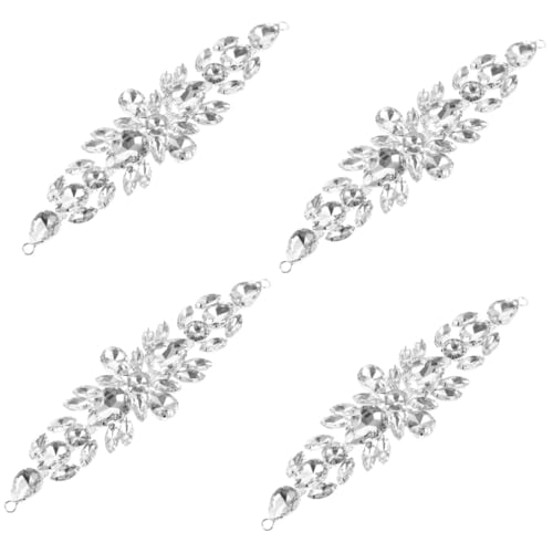 DIYEAH 4 Stück Blumenkette Aus Strass Hochzeitsgeschenke Hochzeitsgürtel Hochzeitskleid Dekorationen Hochzeit Haarnadeln Zubehör Quaste Abschlussball Braut Spitzenbesatz Herstellung Glas von DIYEAH