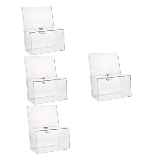 DIYEAH 4 Stück Box Transparente Kartenbox Spendenboxen Für Fundraising Transparentes Fenster Briefkasten Transparenter Spartopf Transparentes Sparschwein Spendenetui von DIYEAH