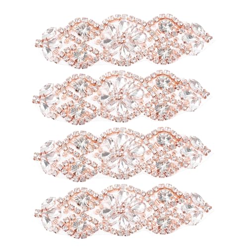 DIYEAH 4 Stück Gürtel Strass-Patch max Braut Gürtel Flash-Kostüm Reize hochzeitskleider brautkleid hochzeitsdeko kleid gürtel strass applikation Strassapplikation Strasssteine Rose Gold von DIYEAH