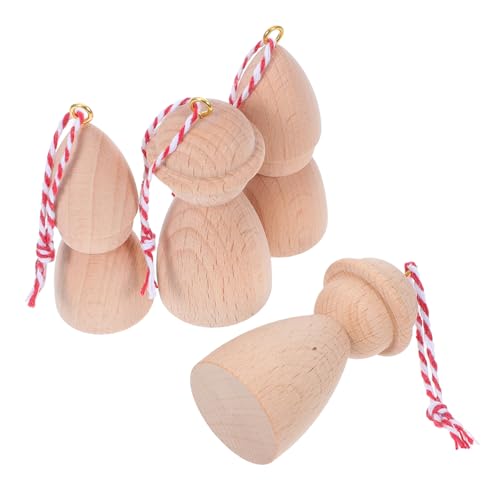 DIYEAH 4 Stück Kleiner Mann-anhänger Aus Holz Hängende Holzpuppe Holzpflockpuppen Unvollendet Hängende Holzpflockpuppe Kleine Menschenfiguren Puppen Selber Machen Peg-puppe Beige Hölzern von DIYEAH