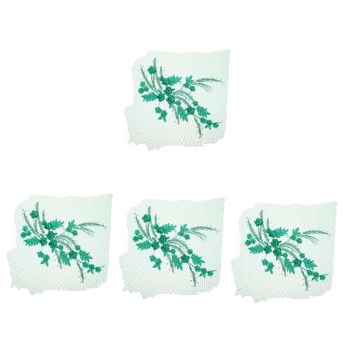 DIYEAH 4 Stück Mesh-Stickpatch gefälschte Blumen dekorative Flicken für Kleidung Patches nähen Hochzeitskleid Applikation Abendkleid Applikation Kleiderapplikation Aufnäher Spitze Green von DIYEAH