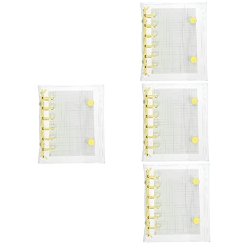 DIYEAH 4 Stück Mini-ordner Notizbücher Kleiner Notizblock Mini-whiteboard Notizbuch Mit Trennwänden Notizbuch Nachfüllbar Notizen Liefert Ringordner Für Lose Blätter Planke Pvc Yellow von DIYEAH