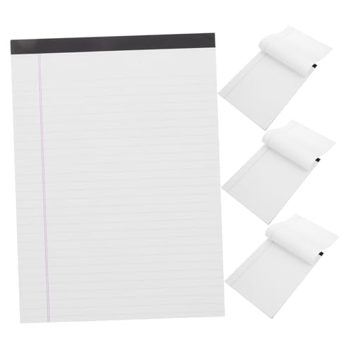 DIYEAH 4 Stück Notizbuch bleistift Notizblock abreißblock notizzettel tintenstift Liniertes Papier, College-Regel breites liniertes Füllpapier juristisches Papier Linienpapier Weiß von DIYEAH