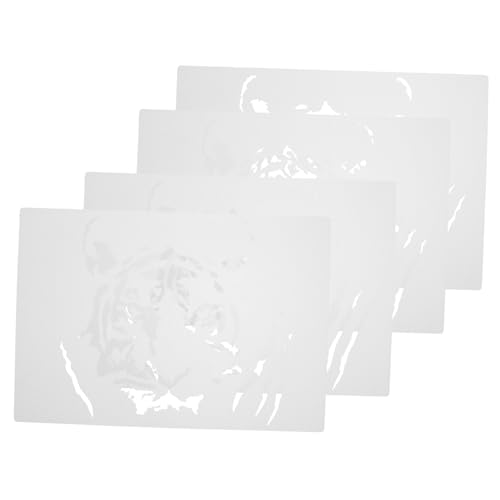 DIYEAH 4 Stück Tiger-doodle-vorlage Ausgehöhlte Malerei Tiger Malschablone Zeichenschablone Für Kinder Ausgehöhlte Malvorlage Kinder Diy Schablone Diy Bastelschablone Transparent Plastik von DIYEAH