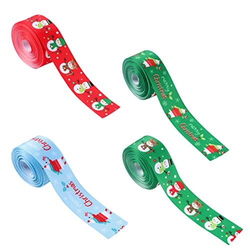 DIYEAH 4 Stück Weihnachtsband leichtes Band Weihnachtsbänder weihnachtsdrahtband rotes Chiffonband Band für geschenkband seidenband haar pin Geschenkverpackungsband Band zum Basteln Stoff von DIYEAH