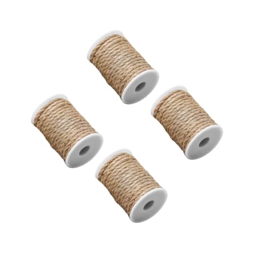 DIYEAH 4 Stück geflochtene Schnur Kordel Jute DIY Juteseil Schwerlast Juteseil Jute Schnur Küchenbindeschnur Seile Zierkordel zum Basteln Bastelschnur Metzger Schnur Hanfseil Khaki von DIYEAH