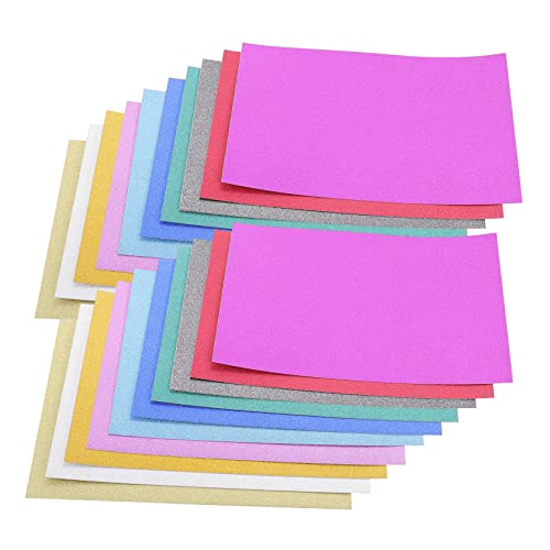 DIYEAH 40 Blätter geprägtes Papier Karton Glitzerpapier farbiges Druckerpapier glänzendes Papier kreativpapier papierschere glitzerndes A4-Papier Bastelpapier für Papierstau von DIYEAH