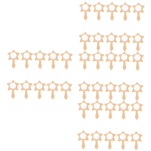 DIYEAH 40 STK Kleiner Holzspiegel Kinderspielzeug interessanter Bausatz schminkspiegel Kinder bastelset basteln spielzeuge dekorativer Kosmetikspiegel Kinder handgemachtes Spielzeug Glas von DIYEAH