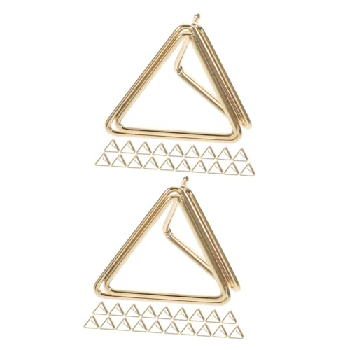 DIYEAH 40 Stk Notizordner dreieckiger zeichendreieck paper clip büro klammer picture hanger Tischnummernhalter Mehrzweck-Büroklammern Memo-Clips Memohalter Aluminiumlegierung Golden von DIYEAH