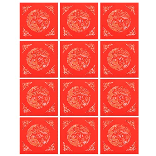 DIYEAH 40 Stk roter Papierkampf rotes Couplet-Papier leeres Couplet-Papier chinese new year chinesisch neujahr DIY fu charakter papier Chinesisches Frühlingsfestpapier Reis Papier von DIYEAH