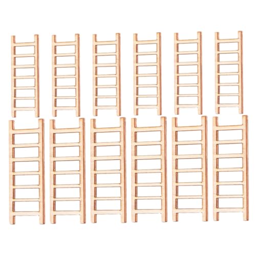 DIYEAH 40 Stück Holztreppen Landschaftsleiter Modell Layout Requisiten Für Mini Holzleiter Dekor Fotografie Requisiten Holzleiter Dekor Mini Hausleiter Simulation Mini Leiter von DIYEAH