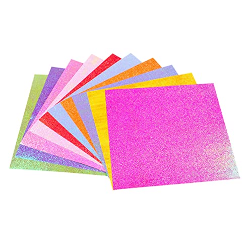 DIYEAH 400 Stück Glänzendes Faltpapier Krepppapier Folie Perlmuttfarbener Füllstoff Seidenpapier Karton Papierausschnitte Farbiges Papier Geschenkpapier Pergament Farbiges von DIYEAH