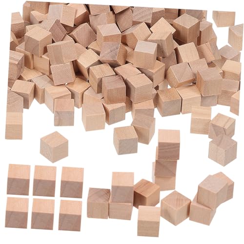 DIYEAH 400 Stück unvollendete Alphabetblöcke kleine Würfelblöcke Bildungsblöcke building blocks for bastelmaterial leere Holzwürfel pädagogische Bausteine Holzquadrate Lotusbaum von DIYEAH