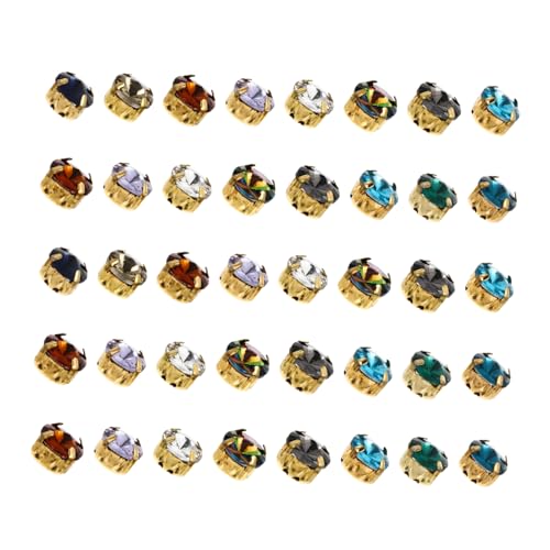 DIYEAH 40St DIY Kleidung Zubehör edelsteine schmucksteine schmuck machen Kristallbohrer the gems Edelstein Murmeln Golddraht zur Schmuckherstellung dekoration kleid DIY dekore Glas Strass von DIYEAH