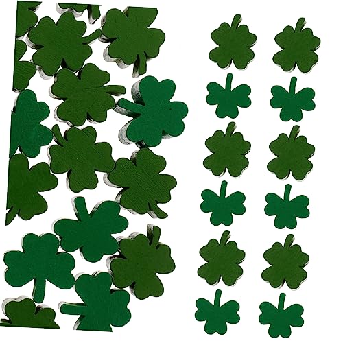 DIYEAH 40St Vierblättriger Kleeblatt-Schmuck holzperlen basteln bastelzeug Buchstabenperlen Skimmer-Schaufel-Lebensmittelsiebe zum Kochen kunstpflanze st. Patrick Holzperlen Bastelperlen von DIYEAH