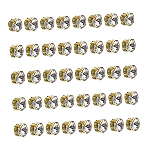 DIYEAH 40st Diy Kleidung Zubehör Artikel Werkzeuge Bausatz Schmuck Trimmen Halb Perlen Zum Basteln Murmeln Kristalle Aufnähen Mondstein Raute Aufnähen Nagel Diamanten Gold Weiß Glas von DIYEAH