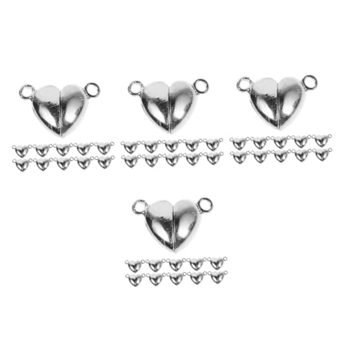 DIYEAH 48 Sets Schmuckschnallen Anhänger Für Socken Herz Halskette Charm Halskette Freundschafts Choker Halskette Herz Anhänger Magnet Metall Herzverschluss Magnet Knopf von DIYEAH