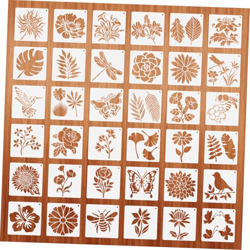 DIYEAH 4sets Malvorlage Schablonen Für Scrapbooking Jumbo-schablonen Schminkschablonen Diy Blumenrahmen-schablone Schablonen Zum Malen Große Schablonen Für Wände Das Haustier 36pcs*4 von DIYEAH