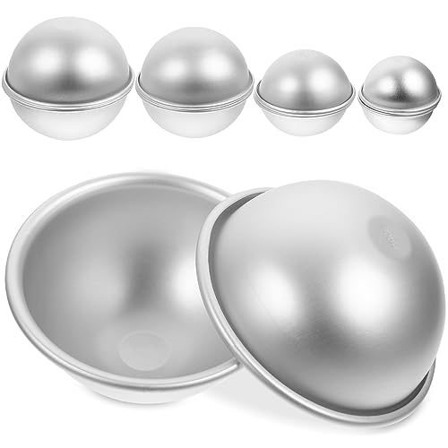 DIYEAH 5 Paare Badekugel Form Kuchen Cupcake-dose Flocken Dessertbecher Mit Deckel Kerzenherstellungsset Cake-pop-form Kerzenformen Schmilzt Cupcake-pfanne Silver Aluminiumlegierung von DIYEAH