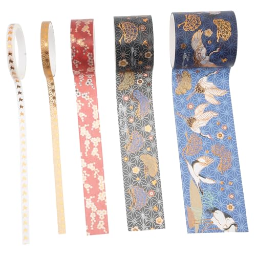 DIYEAH 5 Rollen Heißprägekranband Goldblockierendes Bastelklebeband Heftband the washi tape multifunktionales klebeband Washi Tape zum Verpacken von Geschenken dekorative Bänder Papier von DIYEAH