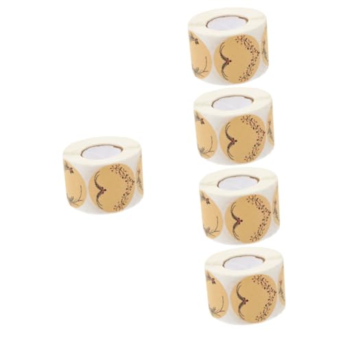 DIYEAH 5 Rollen Kraftpapier Aufkleber Buchstaben Klebeband Etikett Strasssteine Lochpunkt Aufkleber Charms Perlenaufkleber Markierungslicht Versand Cool Transparent Abnehmbar von DIYEAH