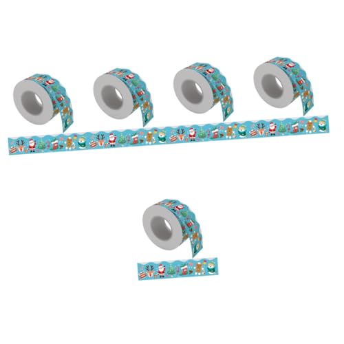 DIYEAH 5 Rollen Weihnachtsrandaufkleber Herzaufkleber Für Den Außenbereich Klebeetiketten Heimdekor Weihnachtsdekoration Lichtaufkleber Gerüschte Tapete Masking Wrap von DIYEAH