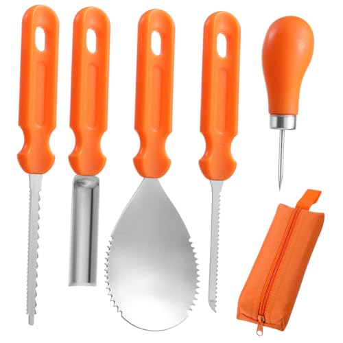 DIYEAH 5 STK Schnitzwerkzeuge Kit Kürbis Kürbisse Ananas-Jack-o-Laterne Kürbis-Kit Kürbis-Schablone Halloween Decorations halloweendekorationen Pumpkin Carving Scoops Kürbisschnitzmesser von DIYEAH