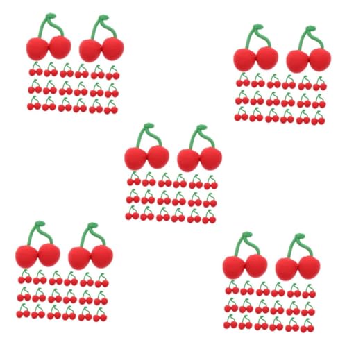 DIYEAH 5 Sätze 5 Sets Kirsch Radiergummi Frucht Radiergummis Spielzeug Äpfel Schreibtisch Haustiere Für Klassenzimmer Künstliche Kirschen Kirsch Ornament Schreibtisch 30 Stück * 5 von DIYEAH