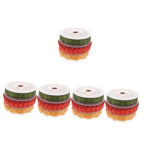 DIYEAH 5 Sätze Ahorn-gurtband Hochzeitsdeko Hochzeitsdeco Party Dekoration Festivalbändchen Hochzeitdeko Bänder Kette Bastelset Basteln Banddekor Verpackungsband Polyester 3 Rollen * 5 von DIYEAH