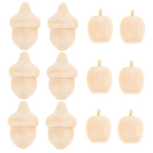 DIYEAH 5 Sätze Apfelornament Aus Holz Leere Holzfigur Deko-accessoire Unfertige Holzfigur Diy Holzornament Handwerkliche Dekoration Unfertiges Holzaccessoire Beige 20 Stück * 5 von DIYEAH