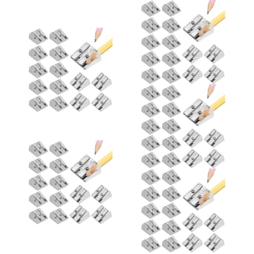 DIYEAH 5 Sätze Bleistiftspitzer Aus Aluminiumlegierung Mini-druckeraufkleber Bleistiftspitzer Aus Magnesium Notizblöcke Werkzeuge Zum Anspitzen Von Bleistiften Bürobedarf 20 Stück * 5 von DIYEAH